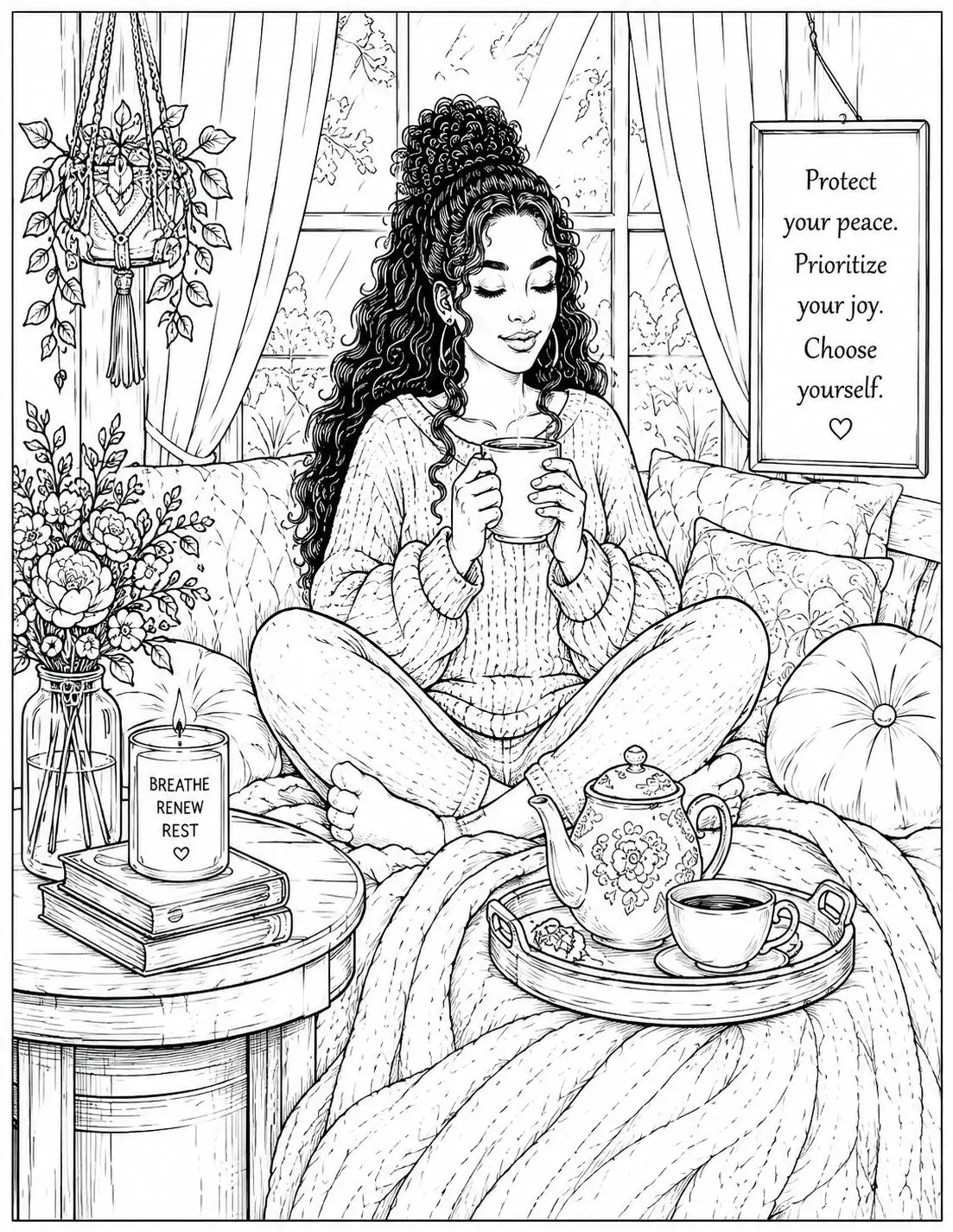 She Chooses Herself: A Coloring Book for the Woman Who Is Becoming Everything She Prayed For - Image 4